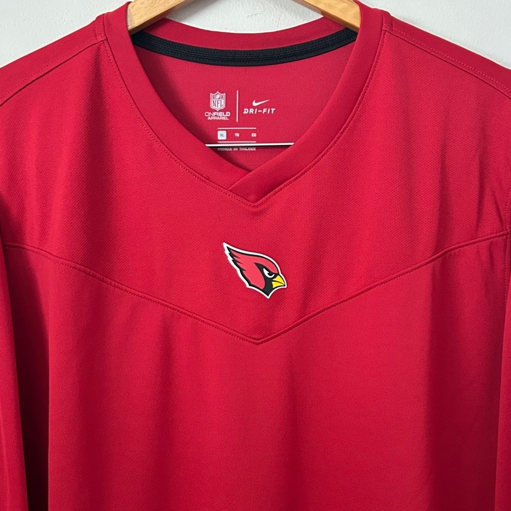 Nike Arizona Cardinals Shirt Mens XL Red NFL Dri-FIT Onfield Pullover L/S‎